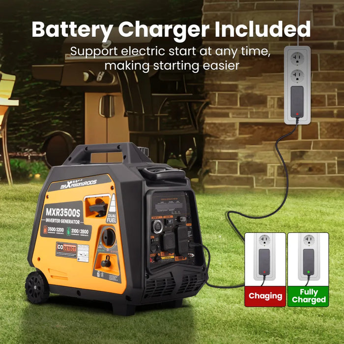 MaXpeedingrods 3500W Portable Super Quiet Dual Fuel Inverter Generator Electric Start Gas / LPG