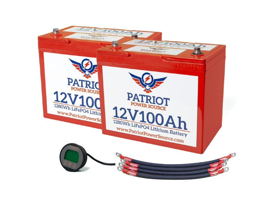 Patriot Power Source 12V 200Ah/24V 100Ah BATTERY BUNDLE KIT for MARINE/RV