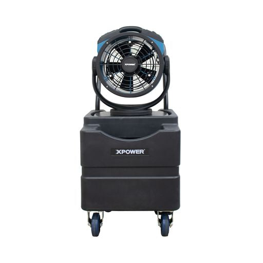 XPOWER FM-68WK Multipurpose Oscillating 3 Speed Outdoor Cooling Misting Fan with Built-In Water Pump, Hose, and WT-45 Mobile Water Reservoir Tank - frontview