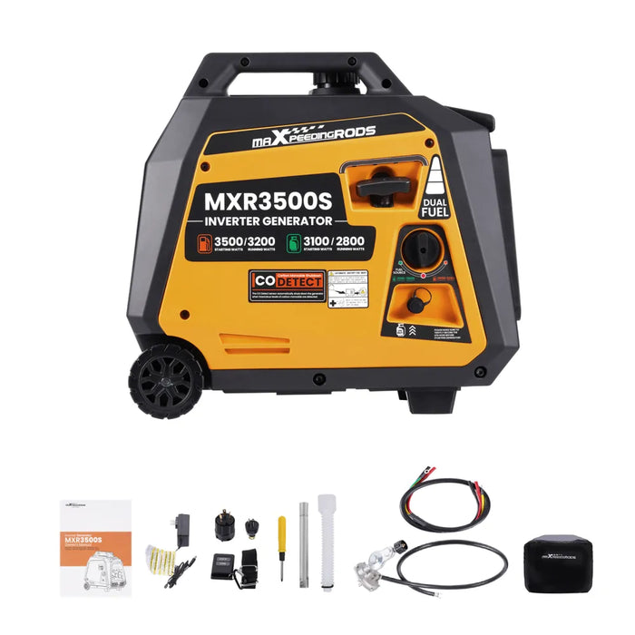 MaXpeedingrods 3500W Portable Super Quiet Dual Fuel Inverter Generator Electric Start Gas / LPG