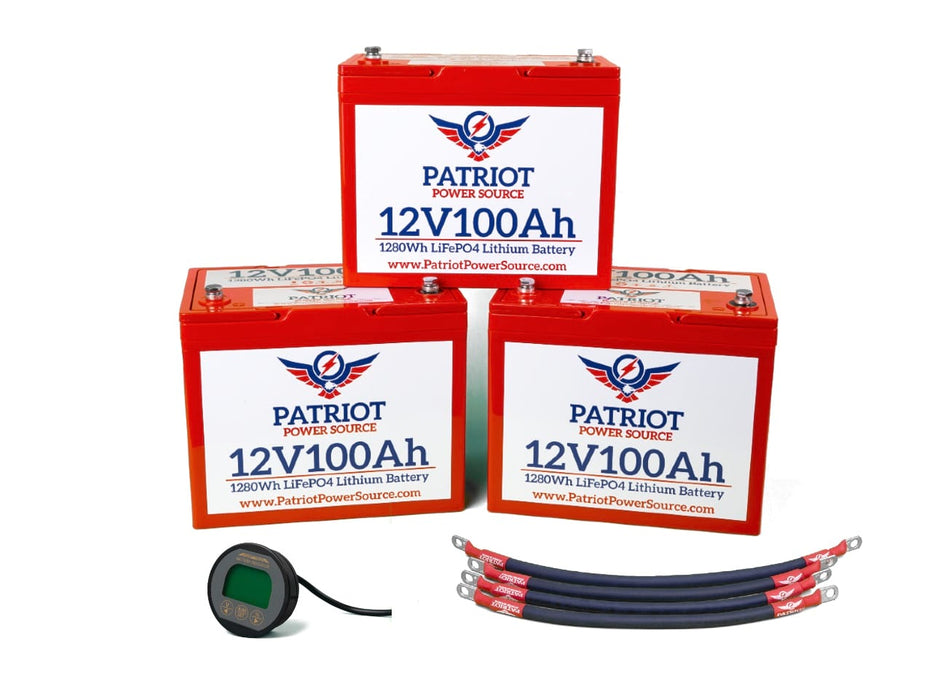 Patriot Power Source 12V 300Ah / 36V 100Ah Battery Bundle Kit for Marine & RV