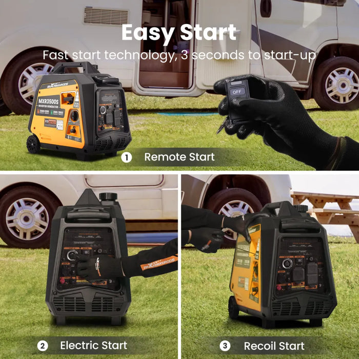 MaXpeedingrods 3500W Portable Super Quiet Dual Fuel Inverter Generator Electric Start Gas / LPG