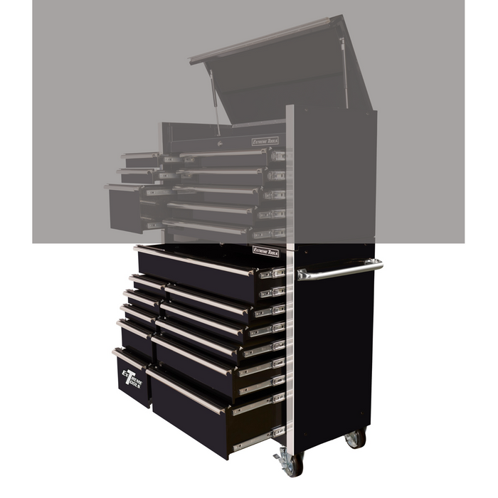 Extreme Tools RX Series 41in W x 25in D 11 Drawer Roller Cabinet with Chrome Drawer Pulls