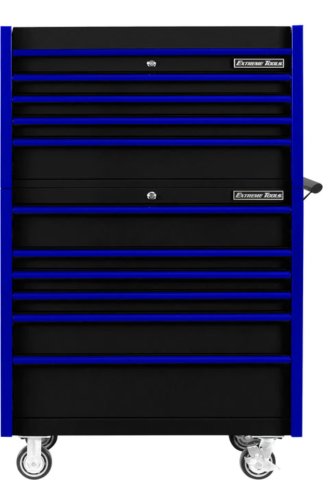 Extreme Tools DX Series 41in W x 25in D 4 Drawer Top Chest and 6 Drawer Roller Cabinet Combo with Drawer Pulls