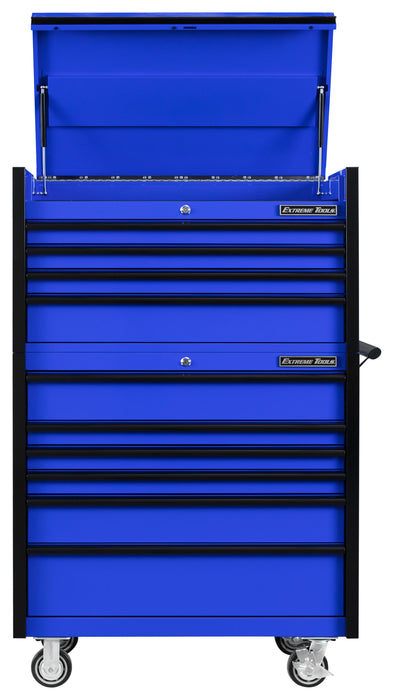 Extreme Tools DX Series 41in W x 25in D 4 Drawer Top Chest and 6 Drawer Roller Cabinet Combo with Drawer Pulls