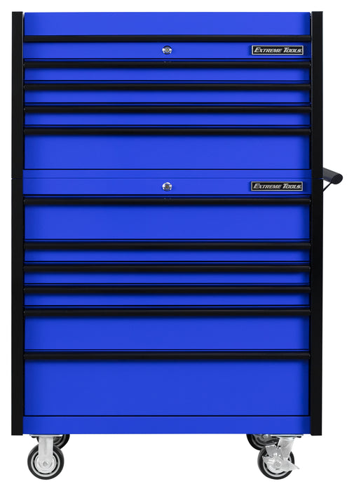 Extreme Tools DX Series 41in W x 25in D 4 Drawer Top Chest and 6 Drawer Roller Cabinet Combo with Drawer Pulls