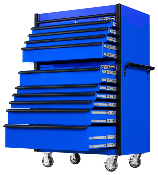 Extreme Tools DX Series 41in W x 25in D 4 Drawer Top Chest and 6 Drawer Roller Cabinet Combo with Drawer Pulls