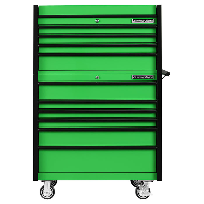 Extreme Tools DX Series 41in W x 25in D 4 Drawer Top Chest and 6 Drawer Roller Cabinet Combo with Drawer Pulls