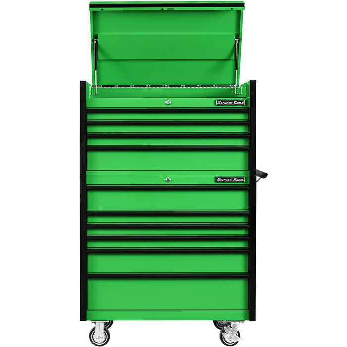 Extreme Tools DX Series 41in W x 25in D 4 Drawer Top Chest and 6 Drawer Roller Cabinet Combo with Drawer Pulls