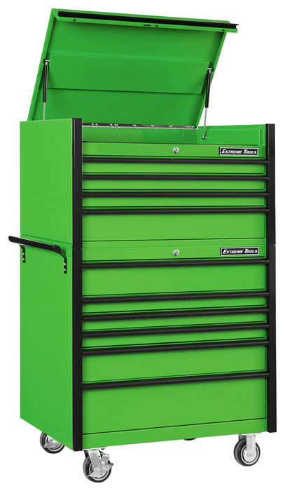 Extreme Tools DX Series 41in W x 25in D 4 Drawer Top Chest and 6 Drawer Roller Cabinet Combo with Drawer Pulls