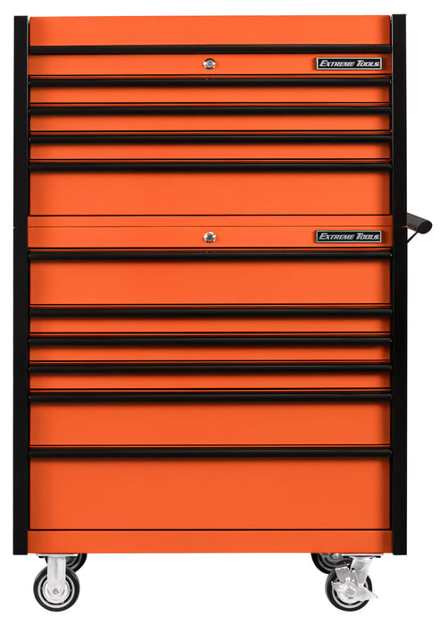 Extreme Tools DX Series 41in W x 25in D 4 Drawer Top Chest and 6 Drawer Roller Cabinet Combo with Drawer Pulls