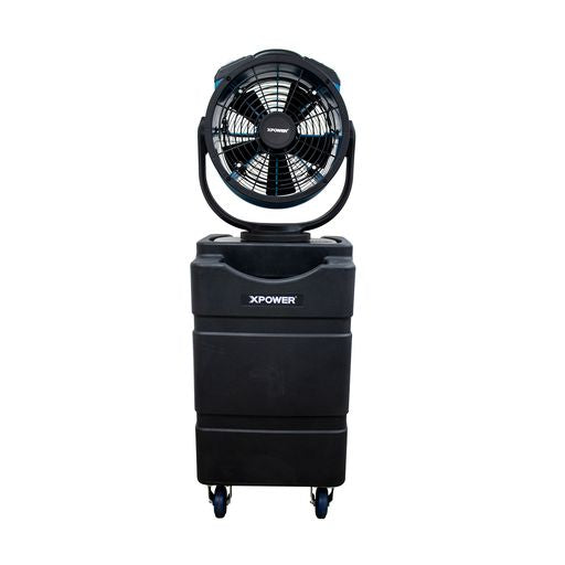 XPOWER FM-88WK2 Multipurpose Oscillating 3 Speed Outdoor Cooling Misting Fan with Built-In Water Pump, Hose, and WT-90 Mobile Water Reservoir Tank - frontview
