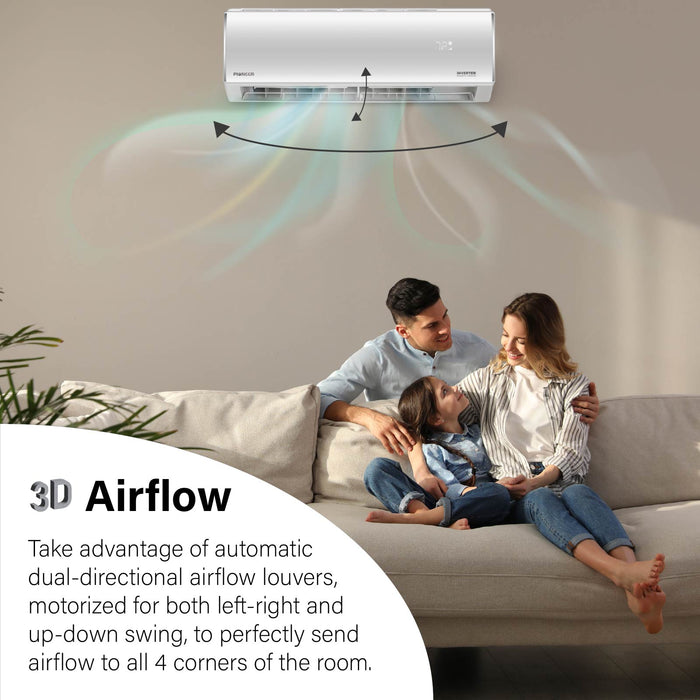 Pioneer® Diamante Essenza™ 11,500 BTU 17 SEER2 230V High-Wall Ductless Mini-Split Air Conditioner Inverter Heat Pump with 16 Ft. Kit