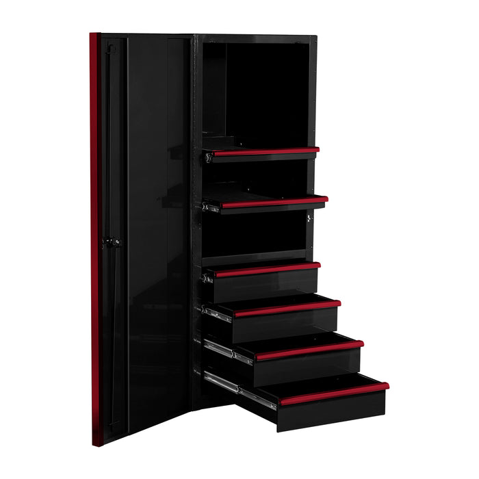 Extreme Tools EXQ Series 24in W x 30in D 4 Drawer and 3 Shelf Professional Side Cabinet with Handles