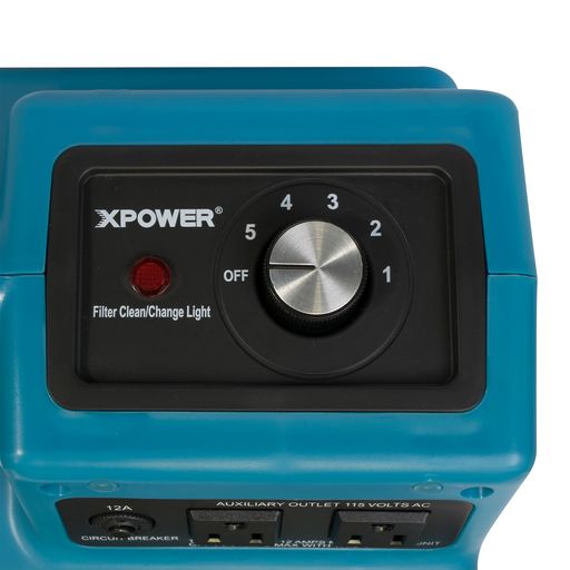 XPOWER X-2480A Commercial 3 Stage Filtration HEPA Purifier System, Negative Air Machine, Airborne Air Cleaner, Mini Air Scrubber with Built-in Power Outlets - controller