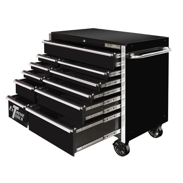 Extreme Tools RX Series 41in W x 25in D 11 Drawer Roller Cabinet with Chrome Drawer Pulls