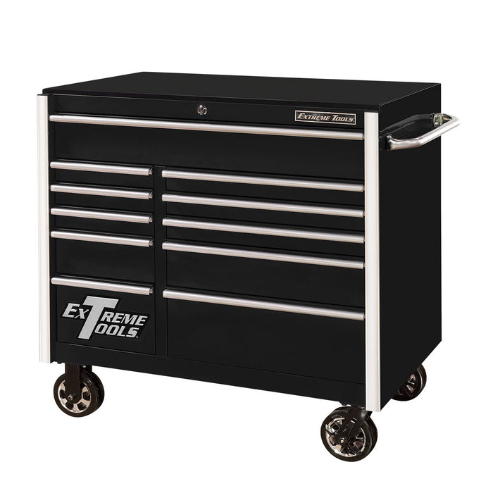 Extreme Tools RX Series 41in W x 25in D 11 Drawer Roller Cabinet with Chrome Drawer Pulls