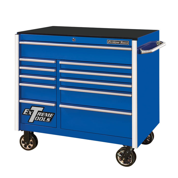 Extreme Tools RX Series 41in W x 25in D 11 Drawer Roller Cabinet with Chrome Drawer Pulls