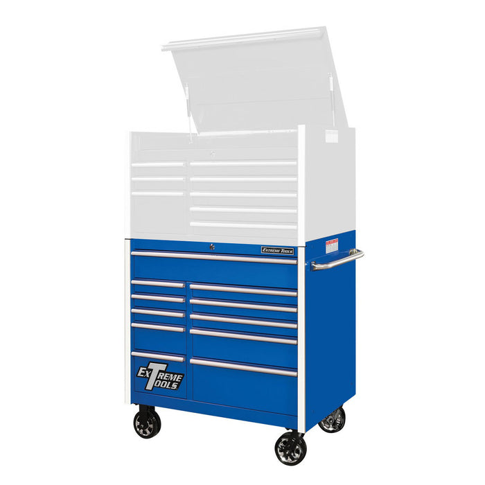 Extreme Tools RX Series 41in W x 25in D 11 Drawer Roller Cabinet with Chrome Drawer Pulls