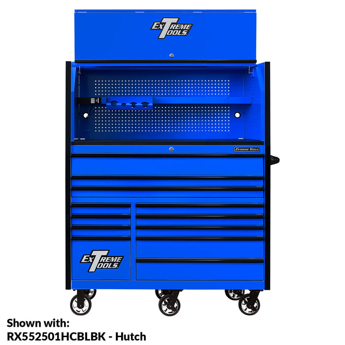 Extreme Tools RX Series 55in W x 25in D 12-Drawer Roller Cabinet 150 lb slides with Drawer Pulls and Trim