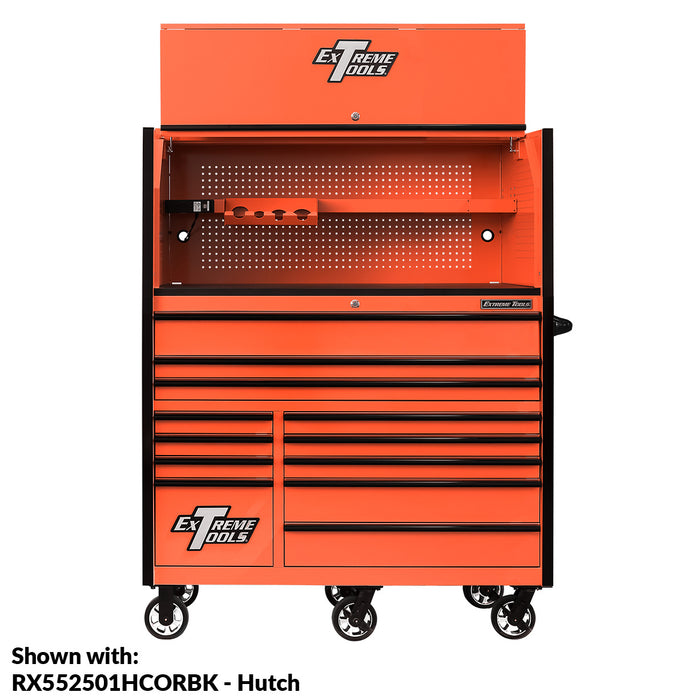 Extreme Tools RX Series 55in W x 25in D 12-Drawer Roller Cabinet 150 lb slides with Drawer Pulls and Trim