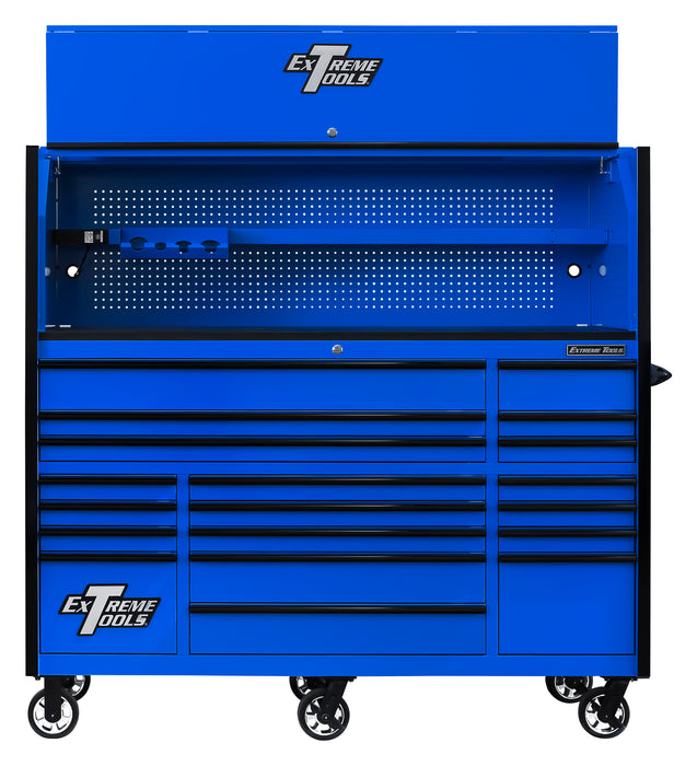 Extreme Tools RX Series 72in W x 30in D 19-Drawer Roller Cabinet 250 lb. Slides with Black Drawer Pulls