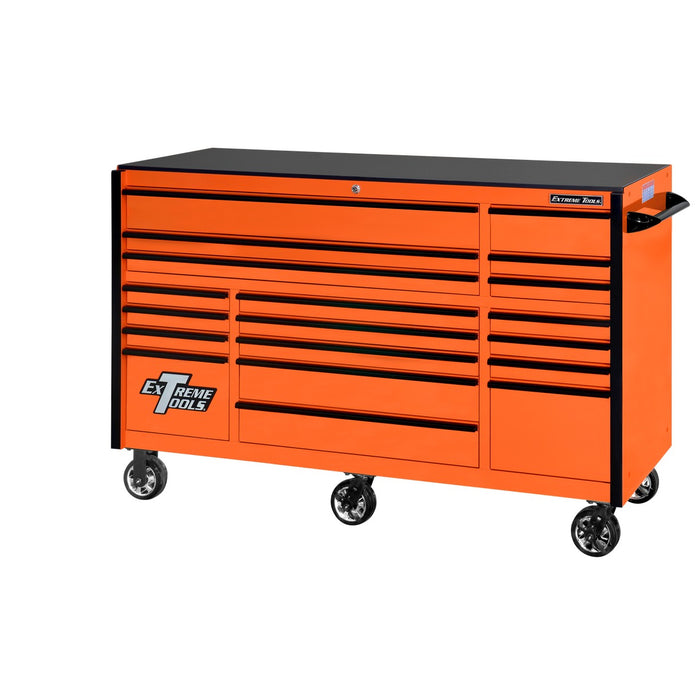 Extreme Tools RX Series 72in W x 30in D 19-Drawer Roller Cabinet 250 lb. Slides with Black Drawer Pulls