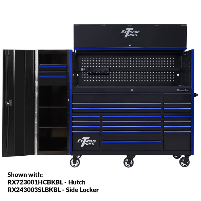 Extreme Tools RX Series 72in W x 30in D 19-Drawer Roller Cabinet 250 lb. Slides with Black Drawer Pulls