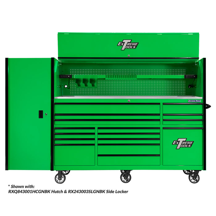 Extreme Tools RX Series 84in W x 30in D 15-Drawer plus Power Toll Drawer Roller Cabinet 250 lb. Slides with Drawer Pulls