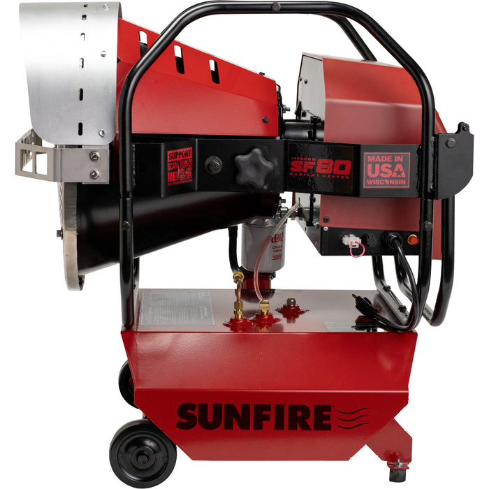 SUNFIRE SF80 Portable Radiant Heater, Dual Fuel Radiator, Max Heat Output 80,000 BTU/Hr - left facing sideview 