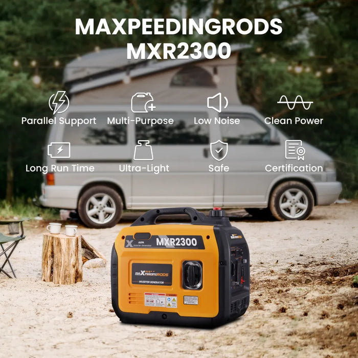 MaXpeedingrods Portable Inverter Generator 2300-Watt Gas Powered Quiet Device