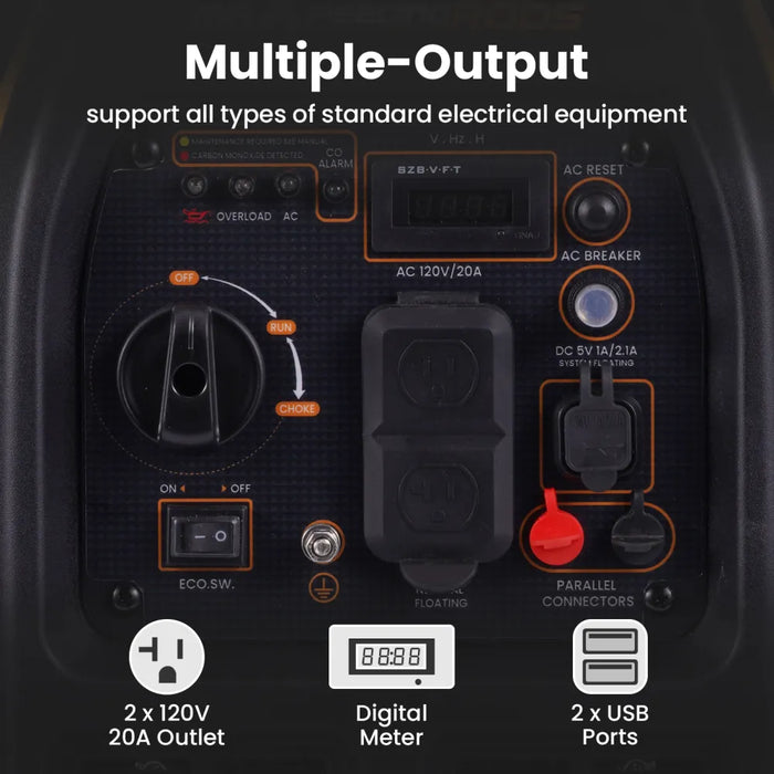 MaXpeedingrods Portable Inverter Generator 2300-Watt Gas Powered Quiet Device