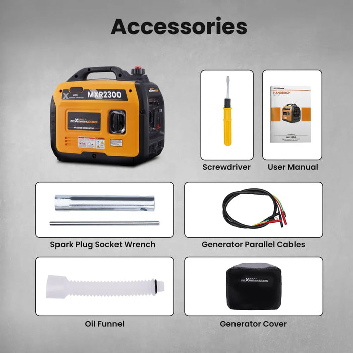 MaXpeedingrods Portable Inverter Generator 2300-Watt Gas Powered Quiet Device