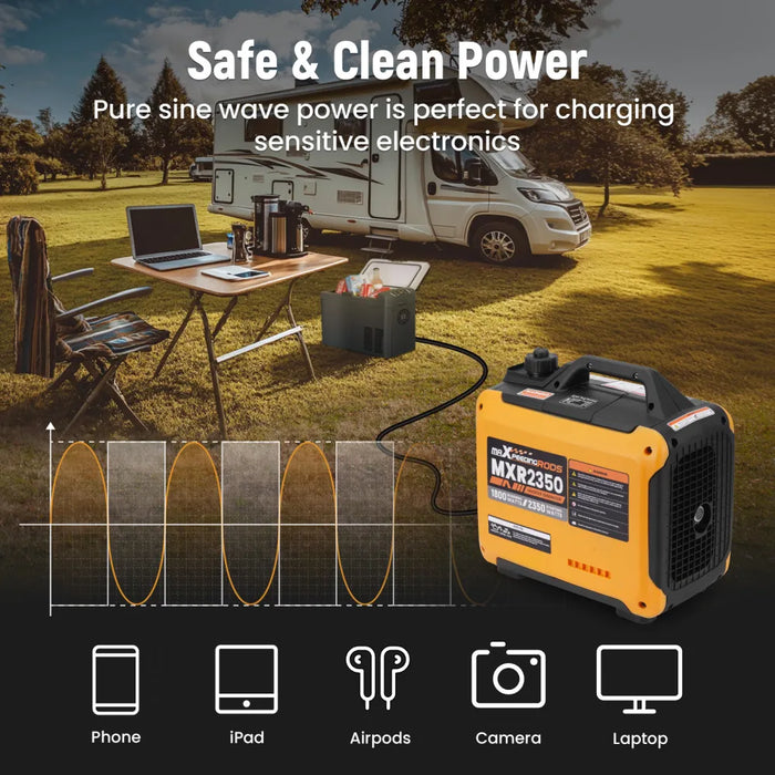 MaXpeedingrods 2350W Portable Inverter Generator Lightweight Gasoline Power Equipment