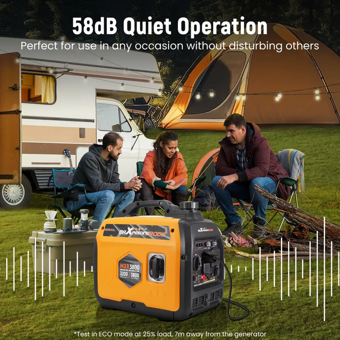 MaXpeedingrods Gas Powered 3.8KW Portable Inverter Generator Super Quiet 58dB Home Backup