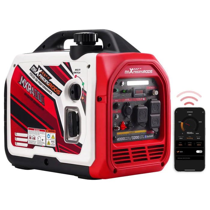 MaXpeedingrods 4000W Gas Generator Inverter Portable for Home Camping EV-Charging w/ Bluetooth