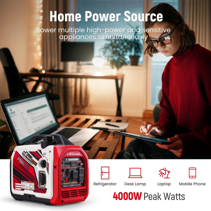 MaXpeedingrods 4000W Gas Generator Inverter Portable for Home Camping EV-Charging w/ Bluetooth