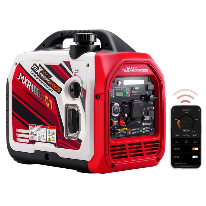 MaXpeedingrods 4000 Watt Portable Dual Fuel Propane/Gas Generator Inverter Bluetooth E-Start