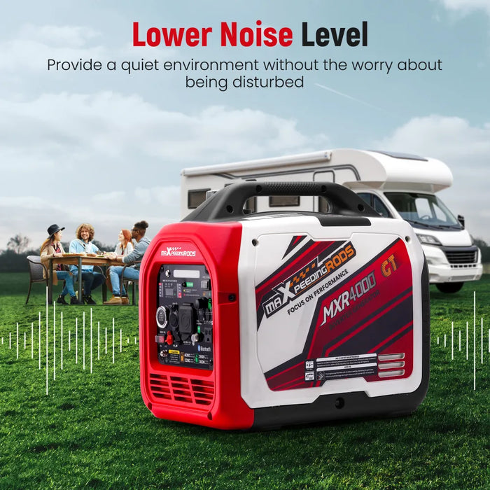 MaXpeedingrods 4000 Watt Portable Dual Fuel Propane/Gas Generator Inverter Bluetooth E-Start