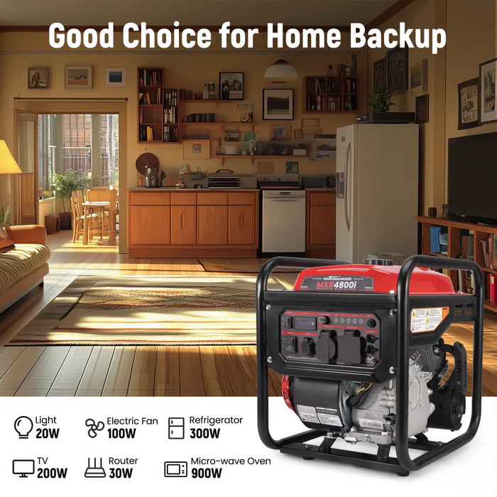 MaXpeedingrods 4800W Peak 3500W Rated Portable Generator with Low Oil Alert Parallel Ready