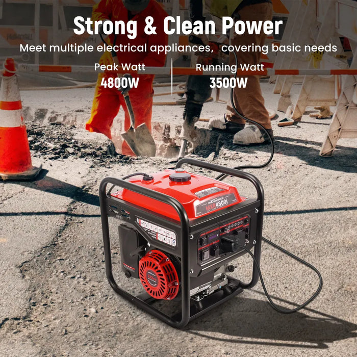MaXpeedingrods 4800W Peak 3500W Rated Portable Generator with Low Oil Alert Parallel Ready