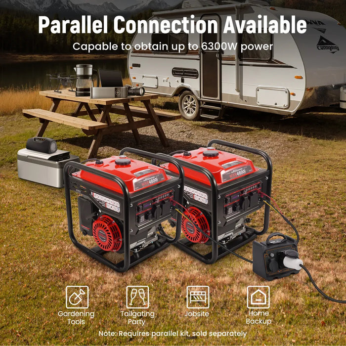 MaXpeedingrods 4800W Peak 3500W Rated Portable Generator with Low Oil Alert Parallel Ready