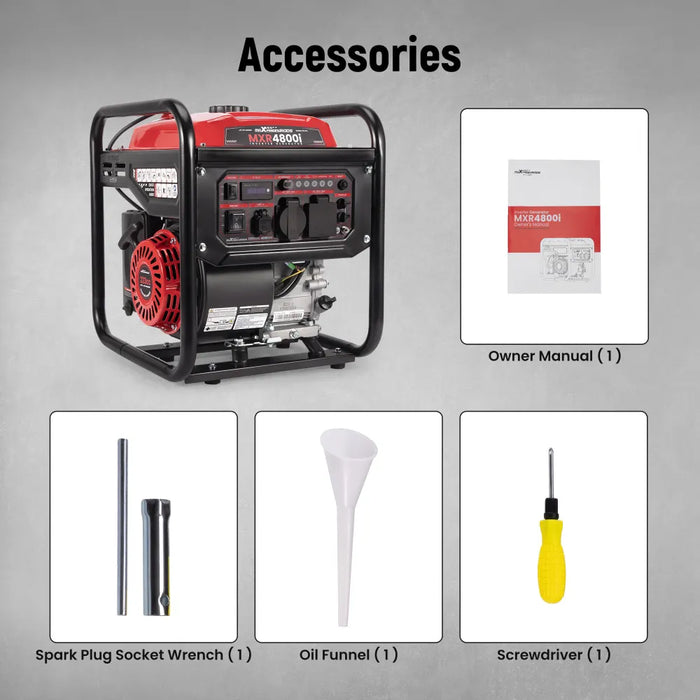 MaXpeedingrods 4800W Peak 3500W Rated Portable Generator with Low Oil Alert Parallel Ready