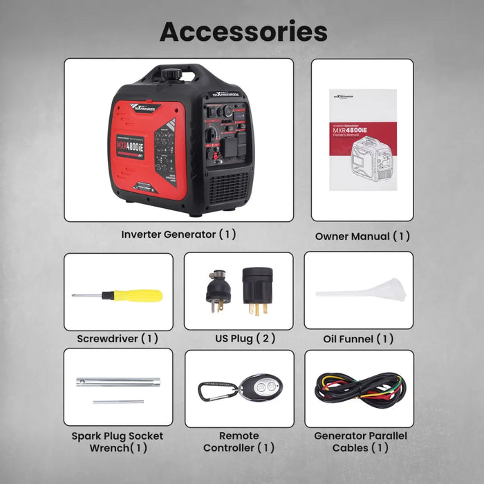 MaXpeedingrods 4.8KW Portable Inverter Generator Gas Powered Quiet