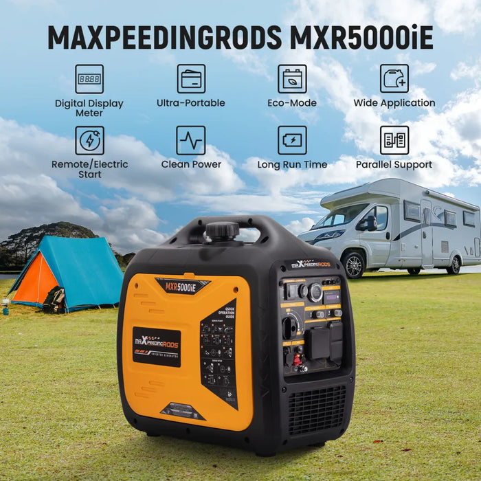 MaXpeedingrods 5KW Portable Inverter Generator Gas Powered Quiet
