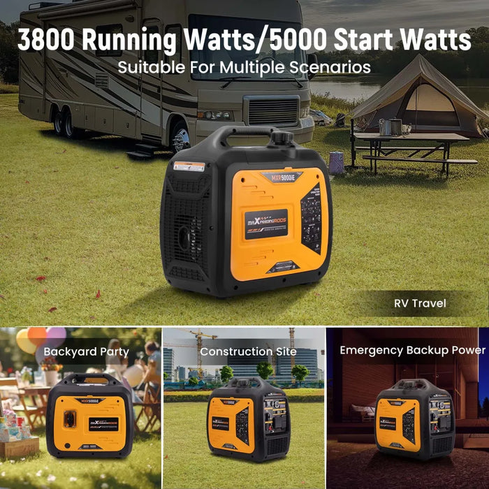 MaXpeedingrods 5KW Portable Inverter Generator Gas Powered Quiet