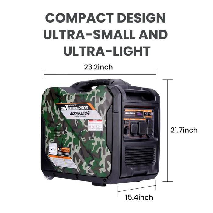 MaXpeedingrods Gas Powered 5500-Watt Portable Inverter Generator Super Quiet 68dB Home Backup