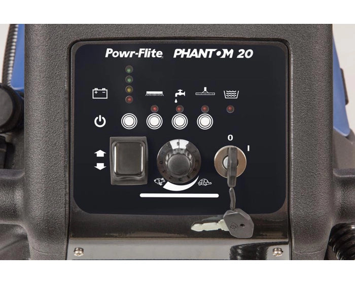 Powr-Flite Battery Powered Phantom Traction-Drive Scrubber 20" - power and controller
