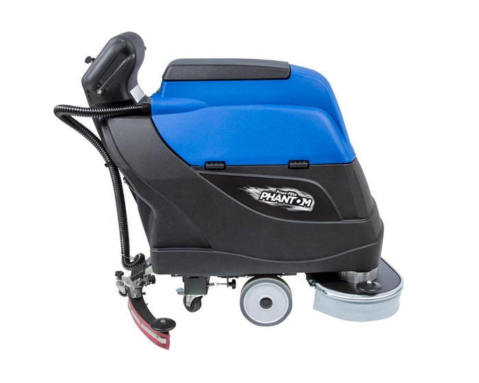 Powr-Flite Battery Powered Phantom Traction-Drive Scrubber 20" - sideview