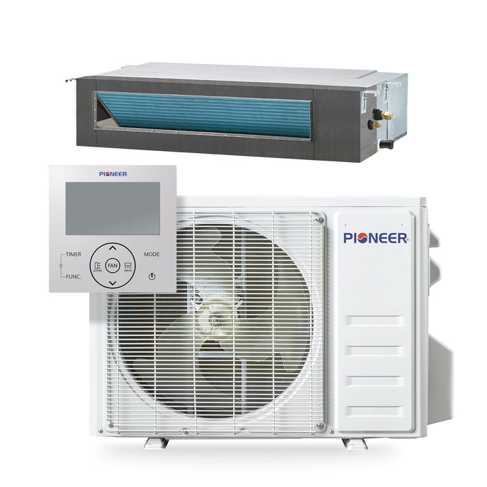 Pioneer® Quantum Ultra™ 9,500 BTU 19.6 SEER2 230V Ceiling Concealed Ducted Mini-Split Air Conditioner Inverter Heat Pump Full Set
